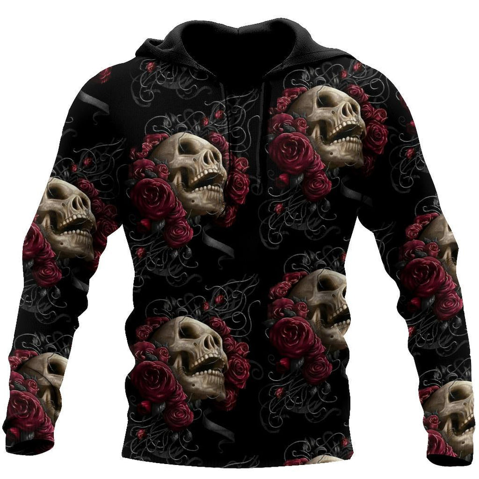 Skull Gifts Skulls And Roses Art US Unisex Size Hoodie