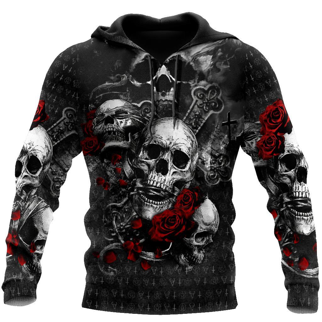 Skull Gifts Skulls On The Roses US Unisex Size Hoodie
