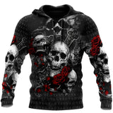 Skull Gifts Skulls On The Roses US Unisex Size Hoodie