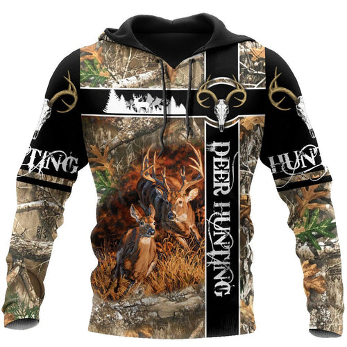 Hunting Gifts Deer Hunting Gifts Deer Hunting Camo Over Printed US Unisex Size Hoodie