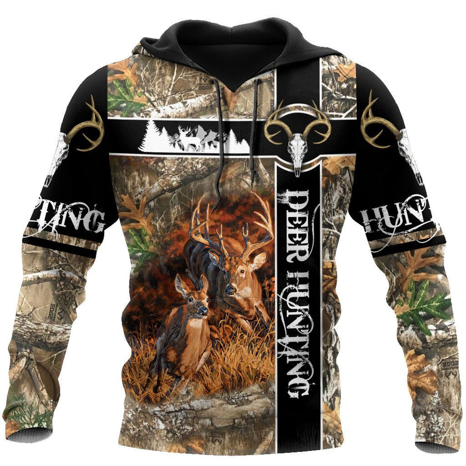 Hunting Gifts Deer Hunting Gifts Deer Hunting Camo Over Printed US Unisex Size Hoodie
