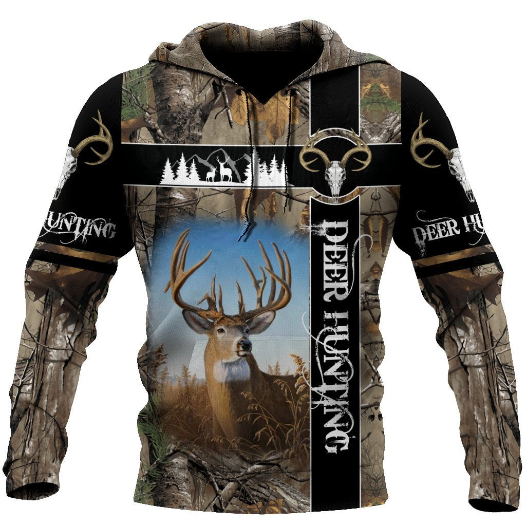 Hunting Gifts Deer Hunting Gifts Deer Hunting Camo All Over Printed US Unisex Size Hoodie