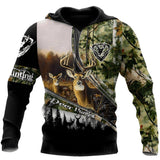 Hunting Gifts Deer Hunting Gifts Deer Hunting Camo All Over Printed US Unisex Size Hoodie