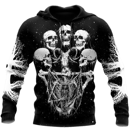 Skull Gifts Dark Art Satanic Skull US Unisex Size Hoodie