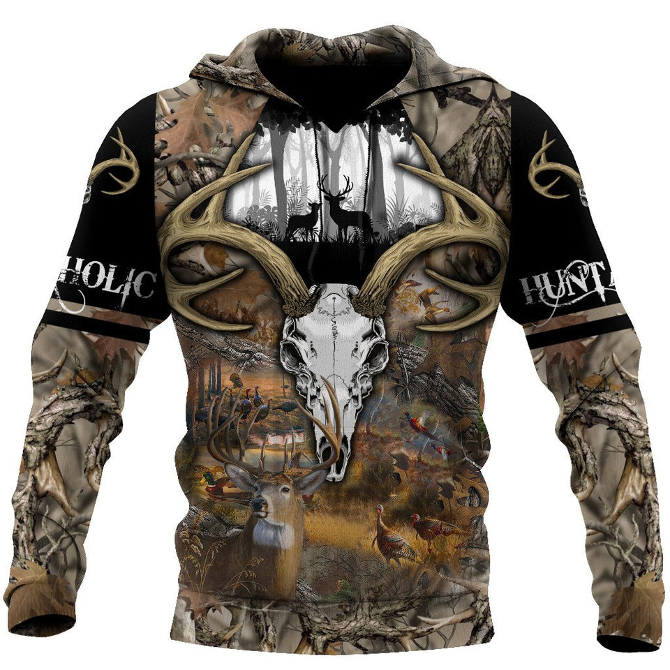 Hunting Gifts Deer Hunting Gifts Deer Hunting Camo All Over Printed US Unisex Size Hoodie