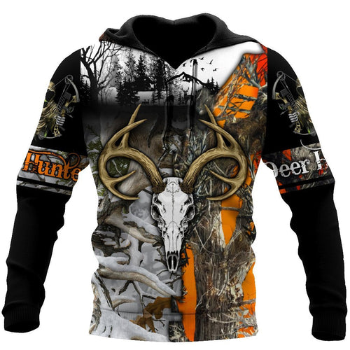 Hunting Gifts Deer Hunting Gifts Deer Hunting Camo All Over Printed US Unisex Size Hoodie
