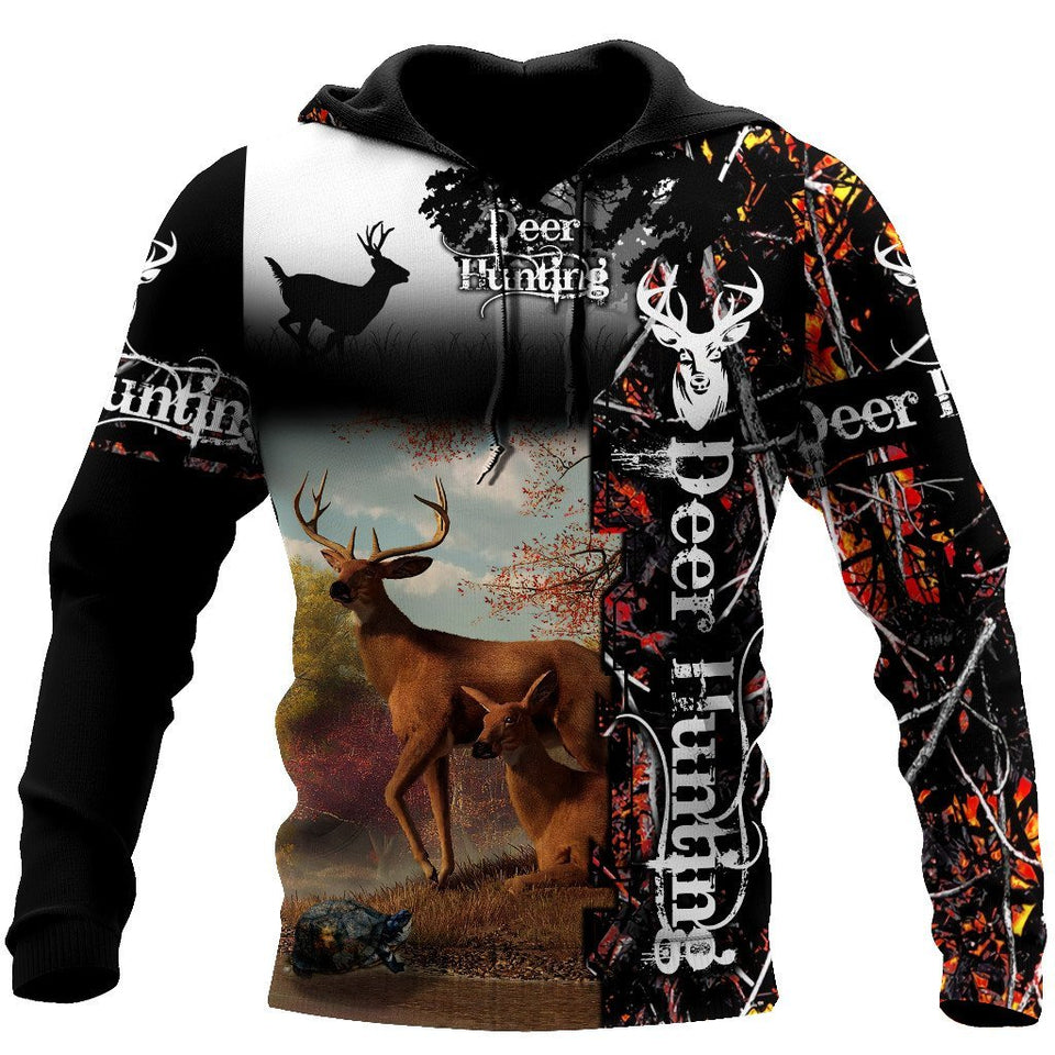 Hunting Gifts Deer Hunting Gifts Deer Hunting Camo Over Printed US Unisex Size Hoodie