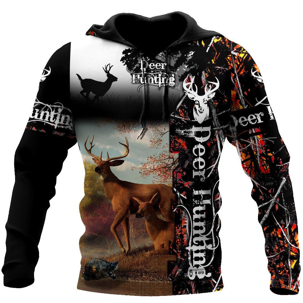 Hunting Gifts Deer Hunting Gifts Deer Hunting Camo Over Printed US Unisex Size Hoodie
