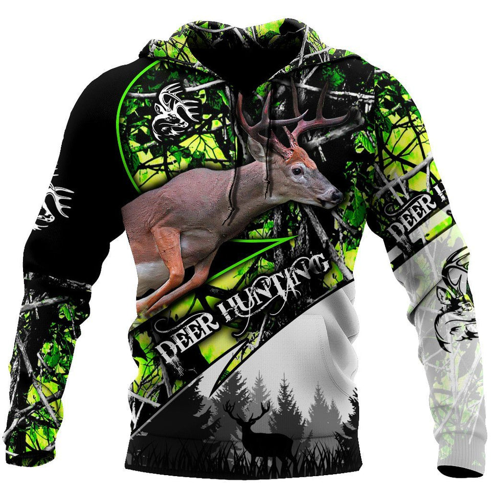 Hunting Gifts Deer Hunting Gifts Deer Hunting Camo Over Printed US Unisex Size Hoodie