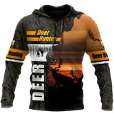 Hunting Gifts Deer Hunting Gifts Deer Hunting Camo Over Printed US Unisex Size Hoodie