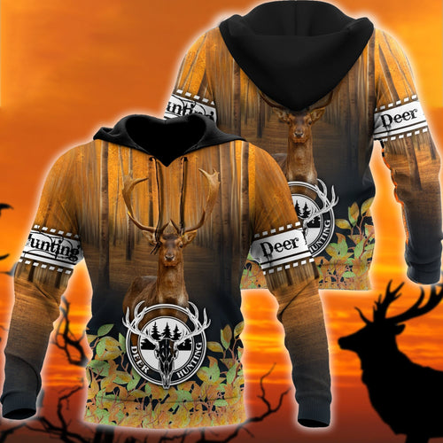 Hunting Gifts Deer Hunting Gifts Deer Hunting All Over Printed US Unisex Size Hoodie