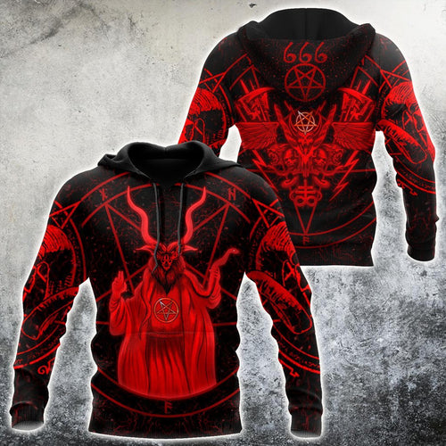 Skull Gifts Red Magic Satanic Skulls US Unisex Size Hoodie
