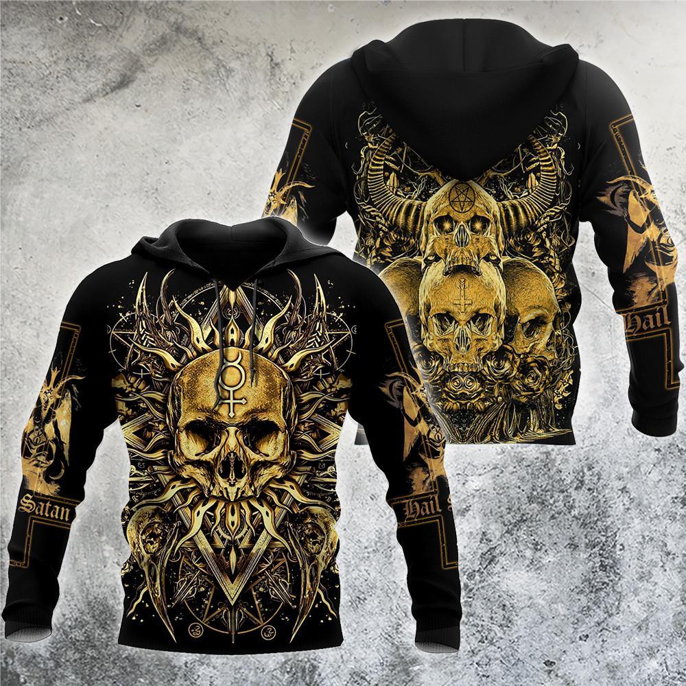 Skull Gifts Satanic Skull US Unisex Size Hoodie