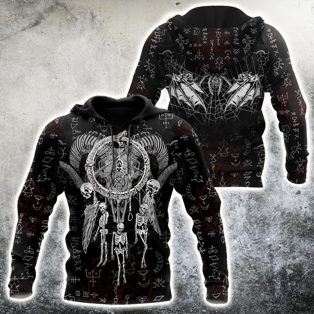 Skull Gifts Dreamcatcher Skull Satanic US Unisex Size Hoodie