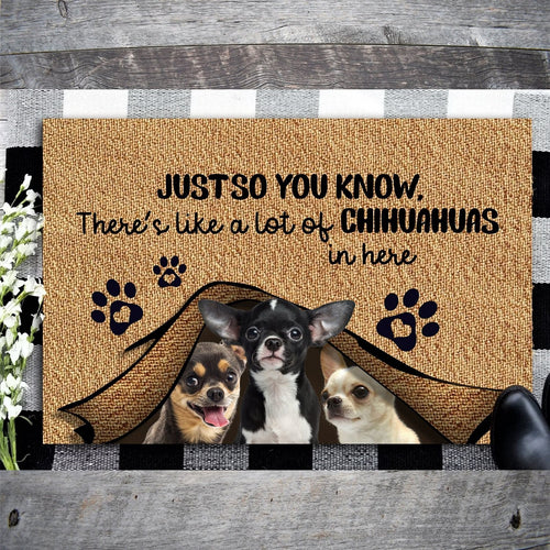 Just So You Know There's Like A Lot Of Chihuahuas In Here Doormat | Colorful | Size 8x27'' 24x36''