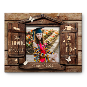 Graduation Gift For Her, University Graduation Gift For Her, Graduation Gift Girlfriend, She Believed She Could So She Did Canvas