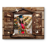 Graduation Gift For Her, University Graduation Gift For Her, Graduation Gift Girlfriend, She Believed She Could So She Did Canvas