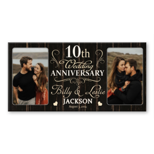 10 Year Anniversary Custom Canvas Print, 10th Wedding Anniversary Gift