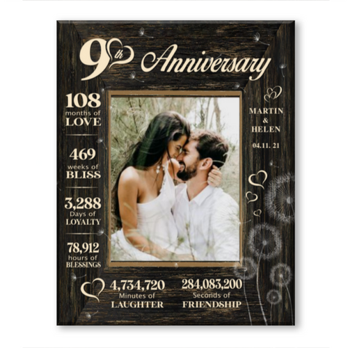 Ninth Wedding Anniversary Gift, 9th Anniversary Gift For Wife, 9th Anniversary Gift For Husband