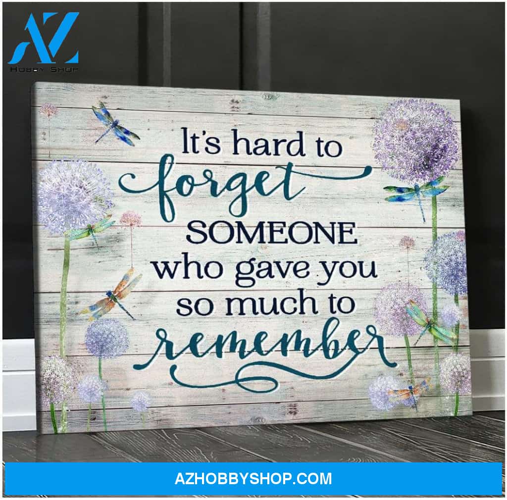 Zalooo Best Memorial Dandelion Canvas Gifts It'S Hard To Forget Dragonfly Wall Art Decor
