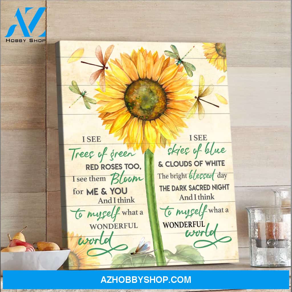 Zalooo Best Sunflower Canvas Gift Ideas I See Dragonfly Wall Art Decor