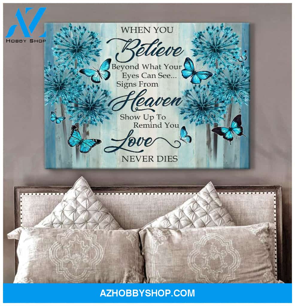 Zalooo Love Never Dies Butterfly Wall Art Canvas