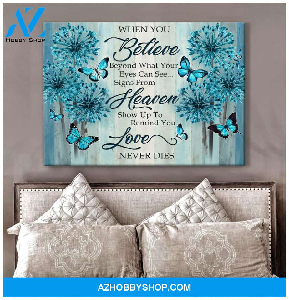 Zalooo Love Never Dies Butterfly Wall Art Canvas