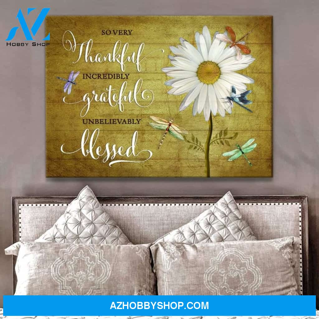 Zalooo So Very Thankful Dragonfly Wall Art Canvas