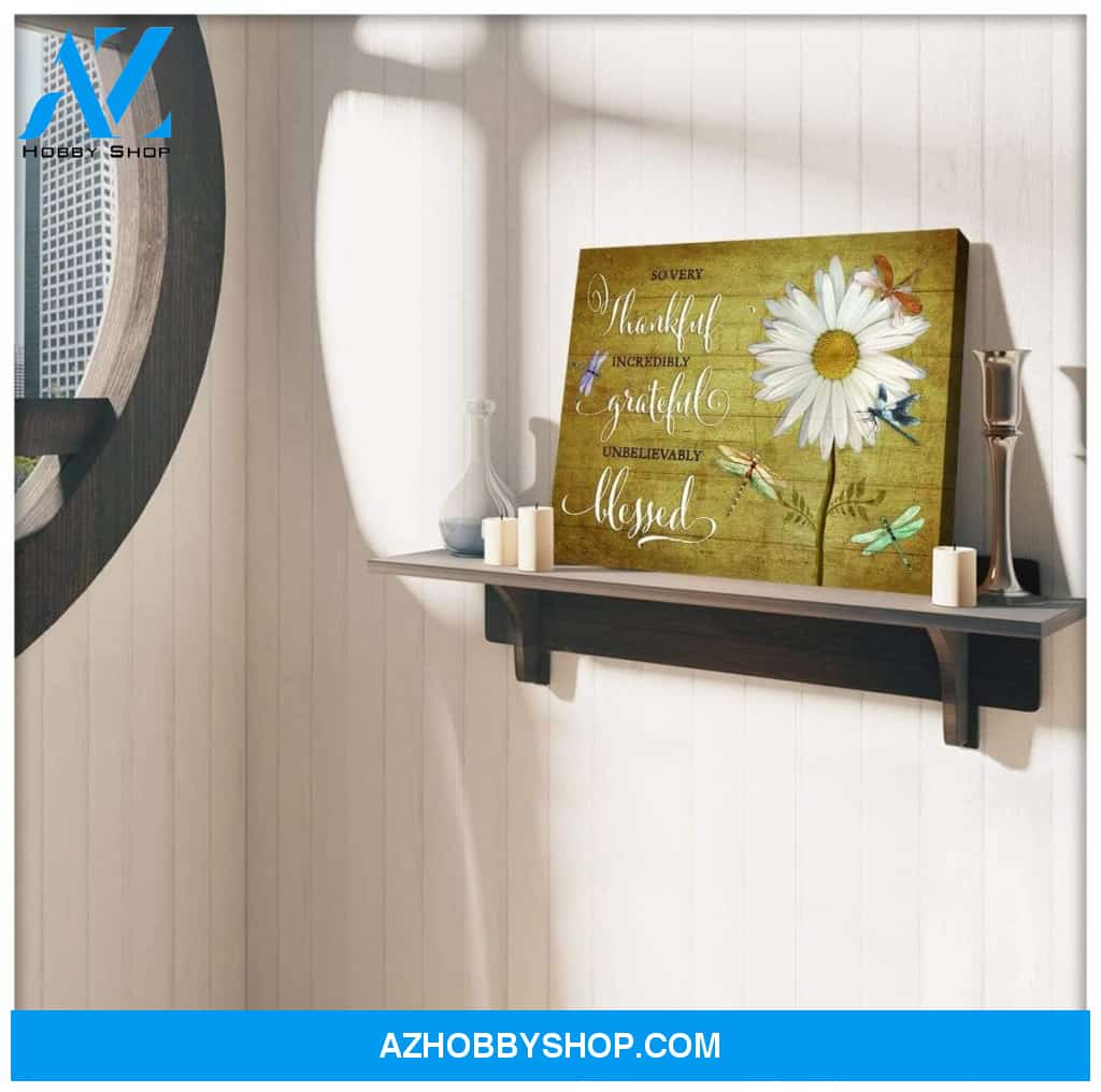 Zalooo So Very Thankful Dragonfly Wall Art Canvas