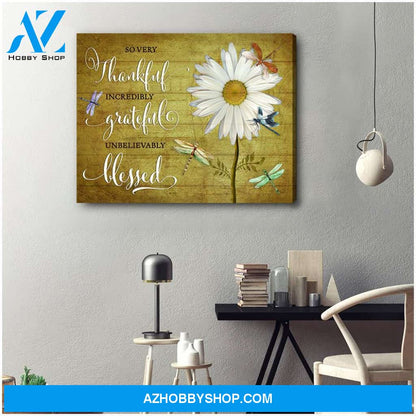 Zalooo So Very Thankful Dragonfly Wall Art Canvas