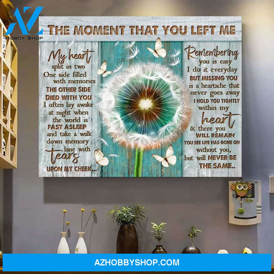 Zalooo The Moment That You Left Me Butterfly Dandelion Canvas Wall Art Floral Decor