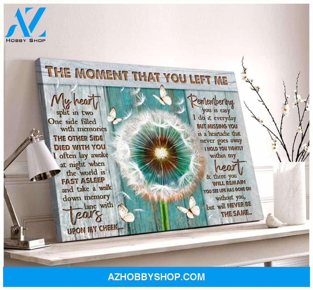 Zalooo The Moment That You Left Me Butterfly Dandelion Canvas Wall Art Floral Decor