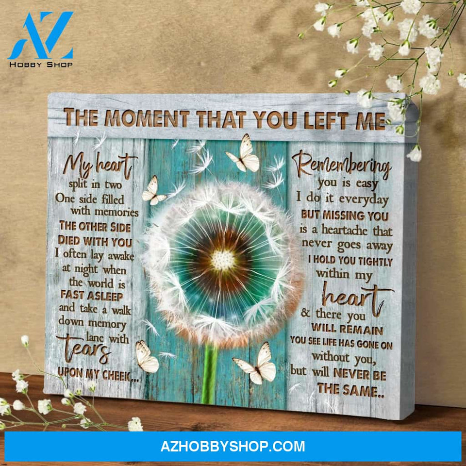 Zalooo The Moment That You Left Me Butterfly Dandelion Canvas Wall Art Floral Decor