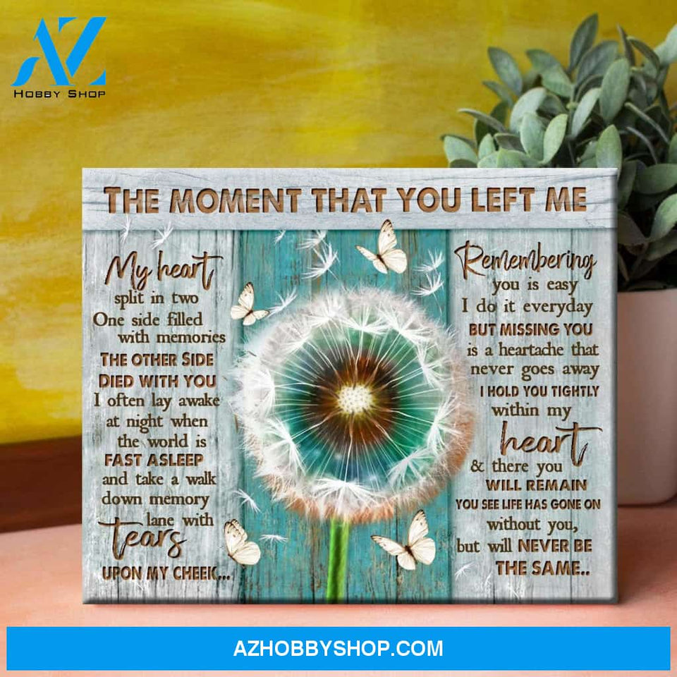 Zalooo The Moment That You Left Me Butterfly Dandelion Canvas Wall Art Floral Decor