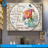 Zalooo Those We Love Don'T Go Away Butterfly Flowers Canvas Wall Art Decor