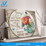 Zalooo Those We Love Don'T Go Away Butterfly Flowers Canvas Wall Art Decor