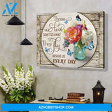 Zalooo Those We Love Don'T Go Away Butterfly Flowers Canvas Wall Art Decor