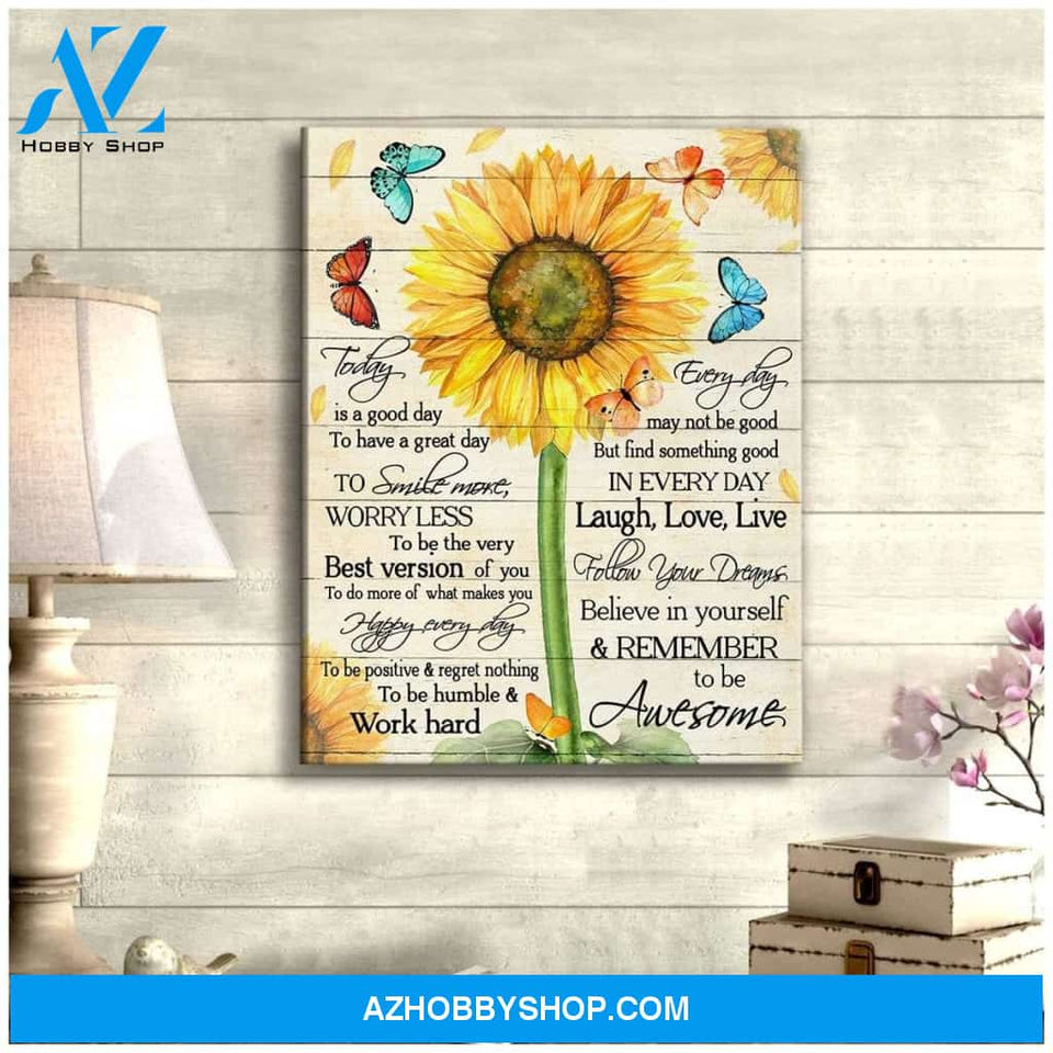 Zalooo To Be Awesome Butterfly Wall Art Canvas