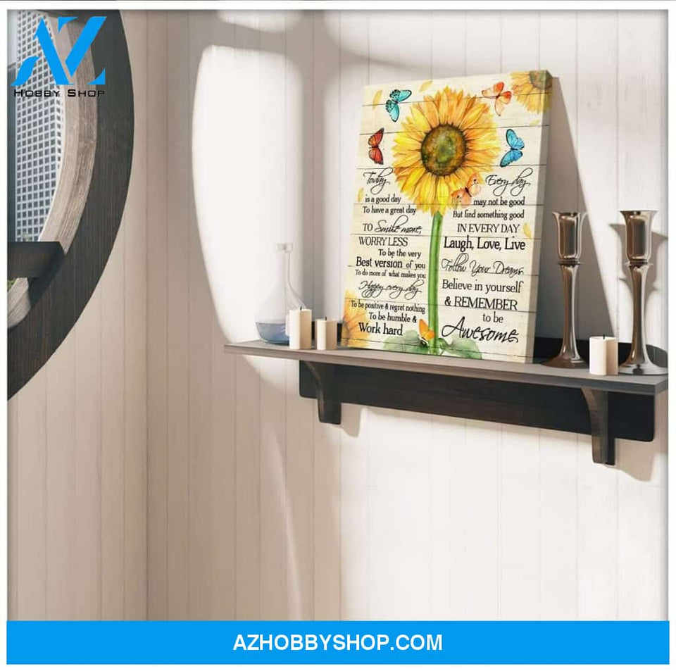 Zalooo To Be Awesome Butterfly Wall Art Canvas