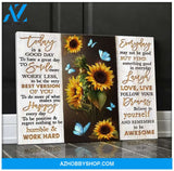 Zalooo To Be Awesome Sunflower Butterfly Wall Art Canvas