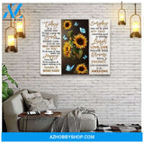 Zalooo To Be Awesome Sunflower Butterfly Wall Art Canvas