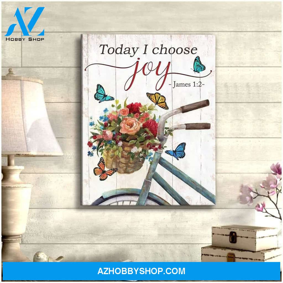 Zalooo Today I Choose Joy Butterfly Wall Art Canvas