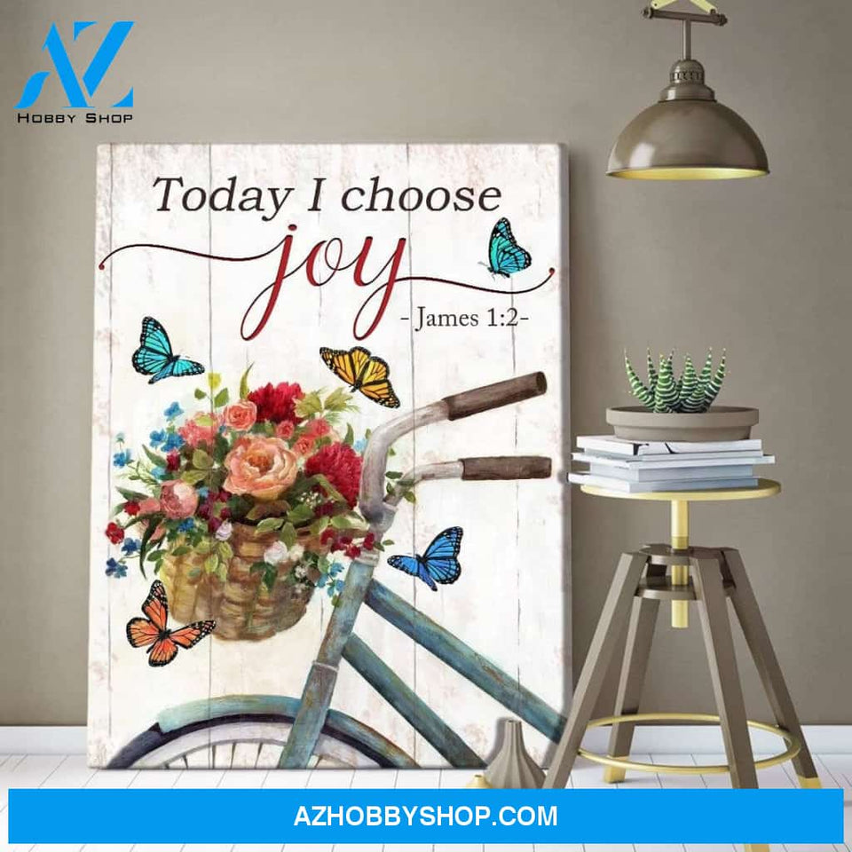 Zalooo Today I Choose Joy Butterfly Wall Art Canvas