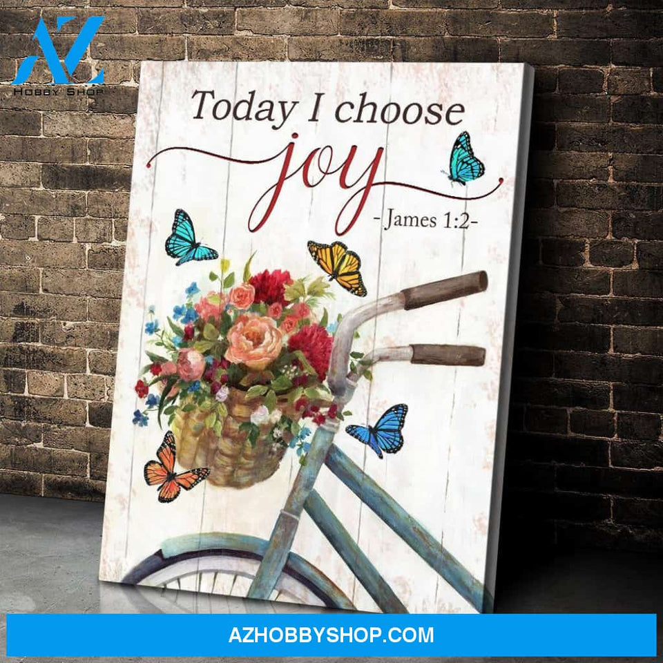 Zalooo Today I Choose Joy Butterfly Wall Art Canvas