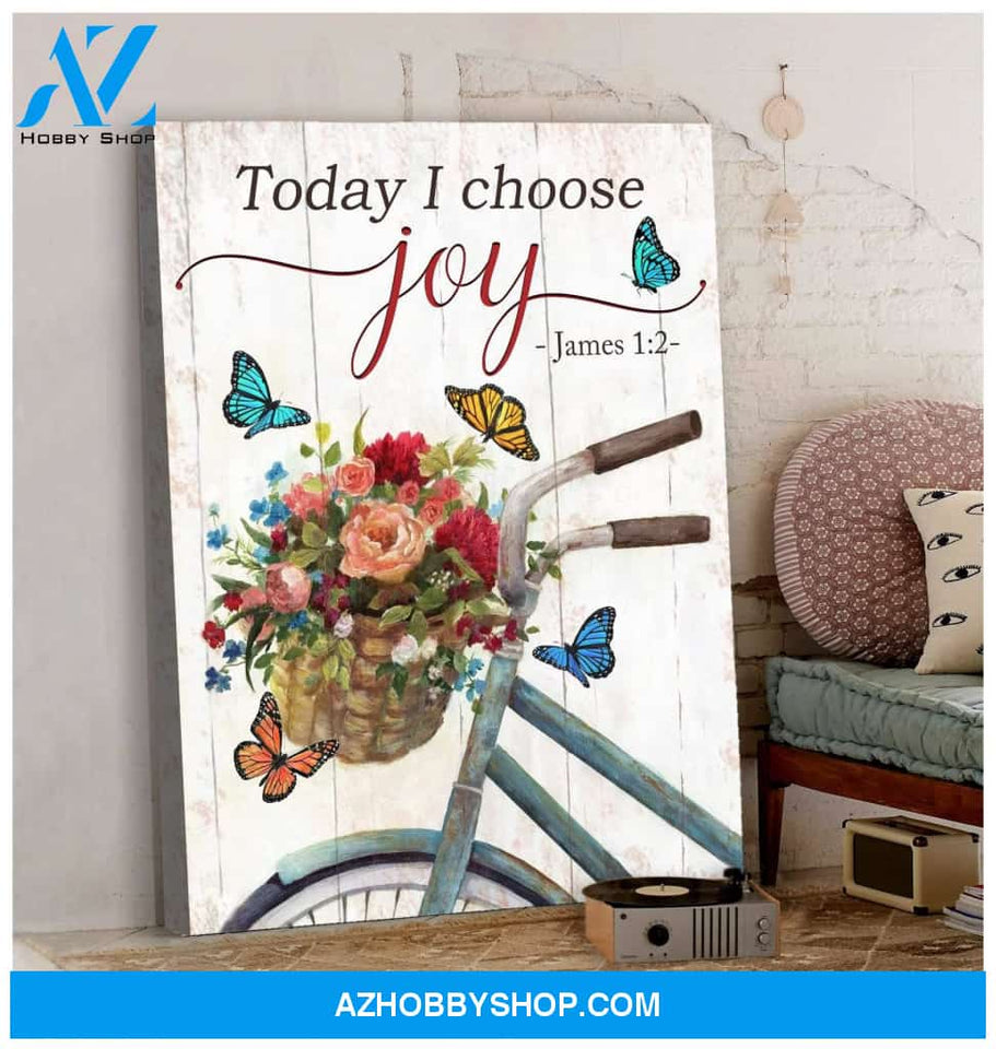 Zalooo Today I Choose Joy Butterfly Wall Art Canvas