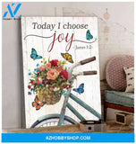 Zalooo Today I Choose Joy Butterfly Wall Art Canvas