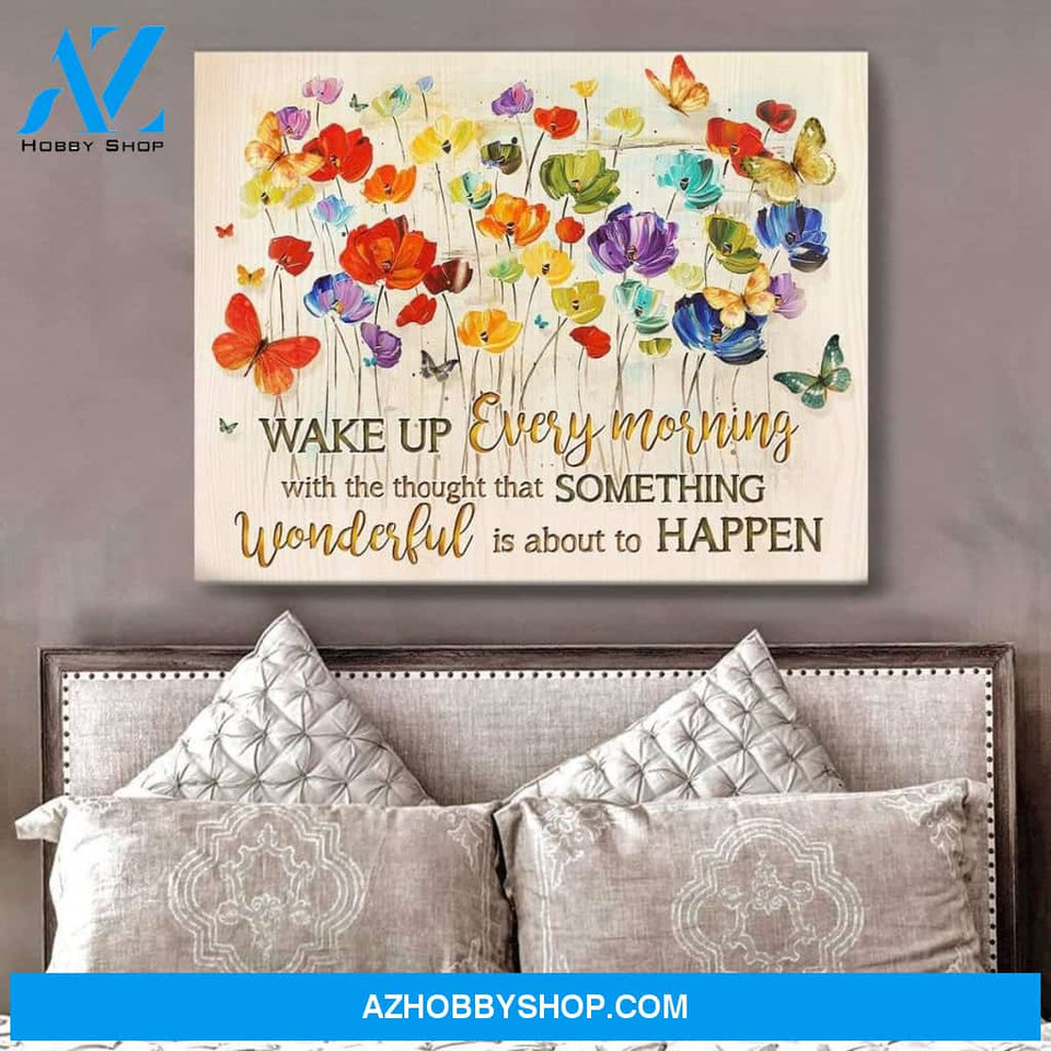 Zalooo Wake Up Every Morning Butterfly Wall Art Canvas