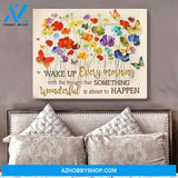 Zalooo Wake Up Every Morning Butterfly Wall Art Canvas