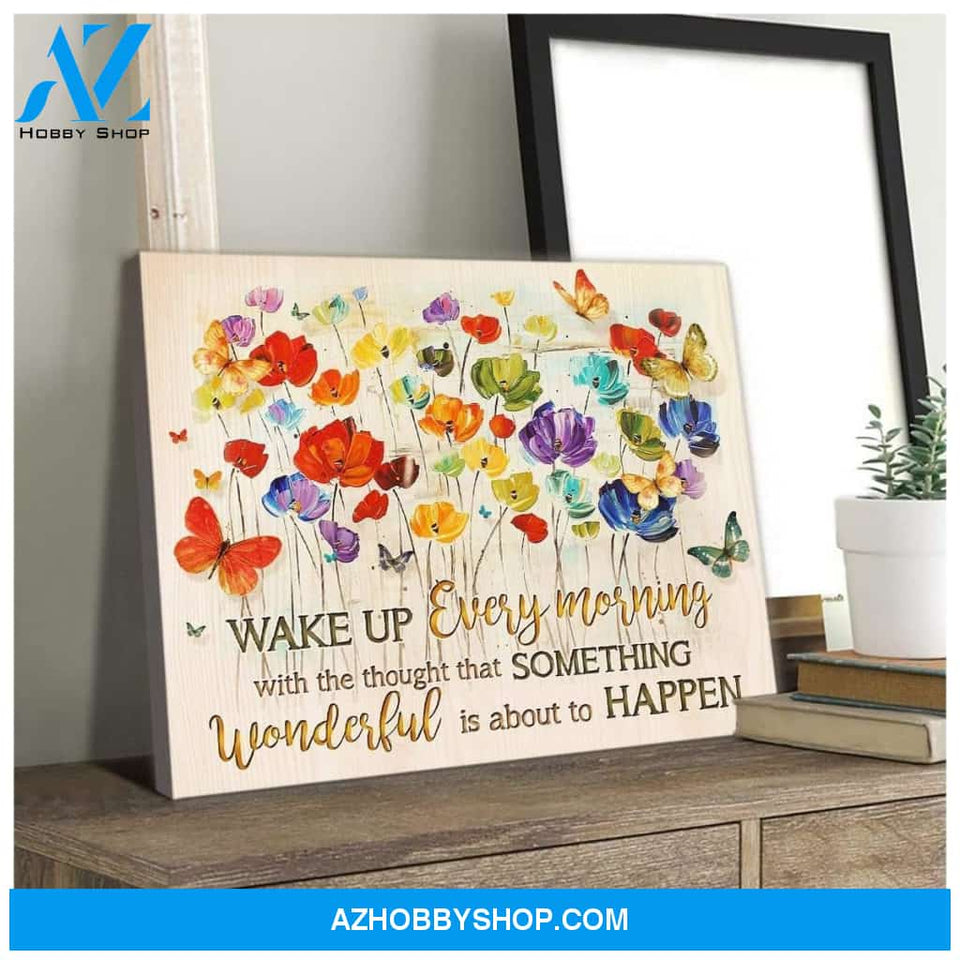 Zalooo Wake Up Every Morning Butterfly Wall Art Canvas