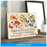 Zalooo Wake Up Every Morning Butterfly Wall Art Canvas